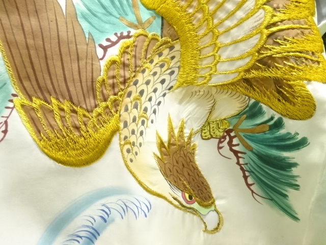 JAPANESE KIMONO / ANTIQUE KIMONO FOR BOYS / SILK / EMBROIDERY / HAWK